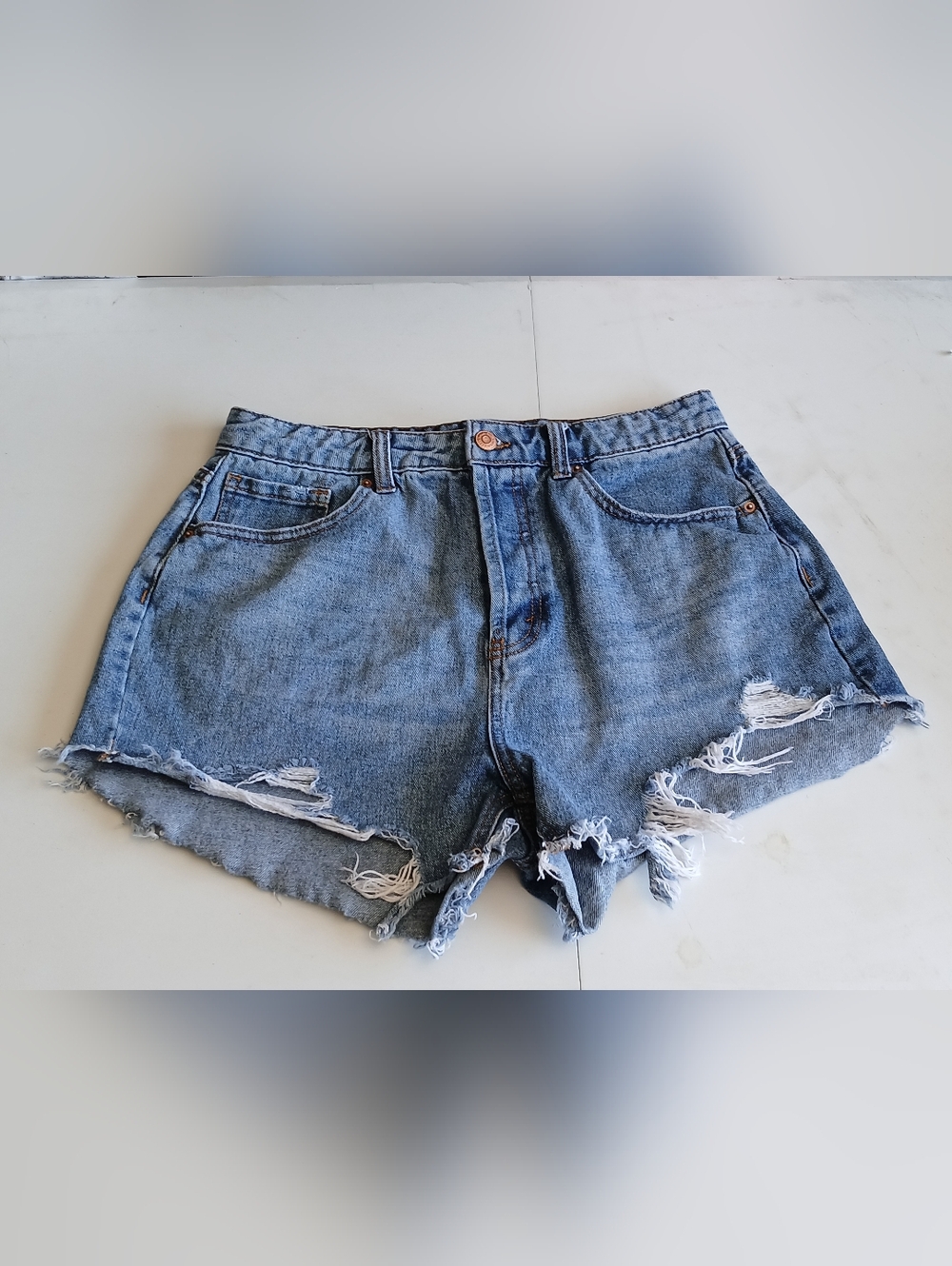 Wild Fable Denim High-Rise Distressed Women's Shorts - Blue